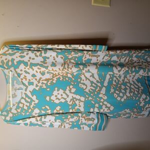 Blue and White Patterned Dress